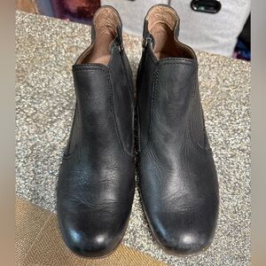 Dansko Black Leather Ankle Boots